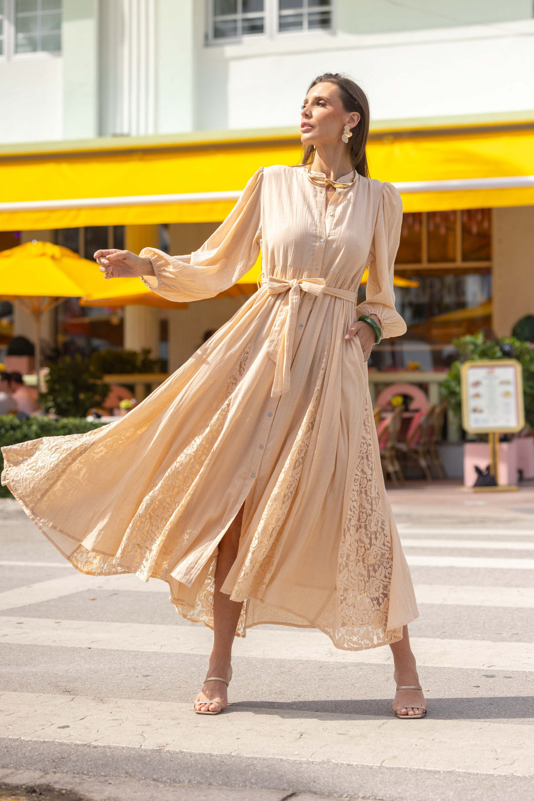 Robe Longue Ceinturée Nava - Robes