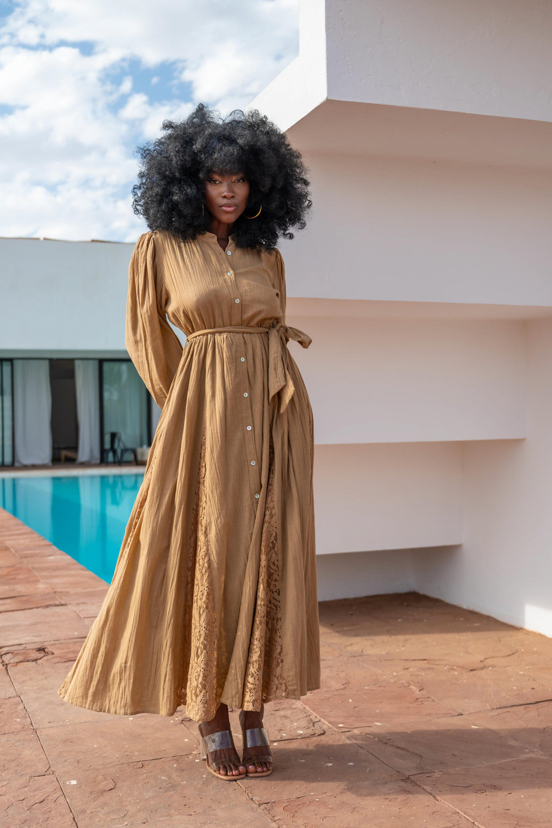 Robe Longue Ceinturée Nava - Robes