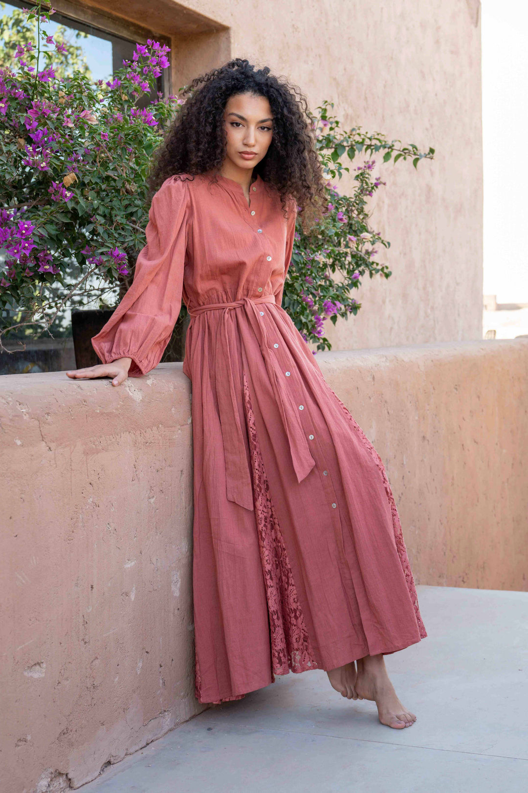 Robe Longue Ceinturée Nava - Robes