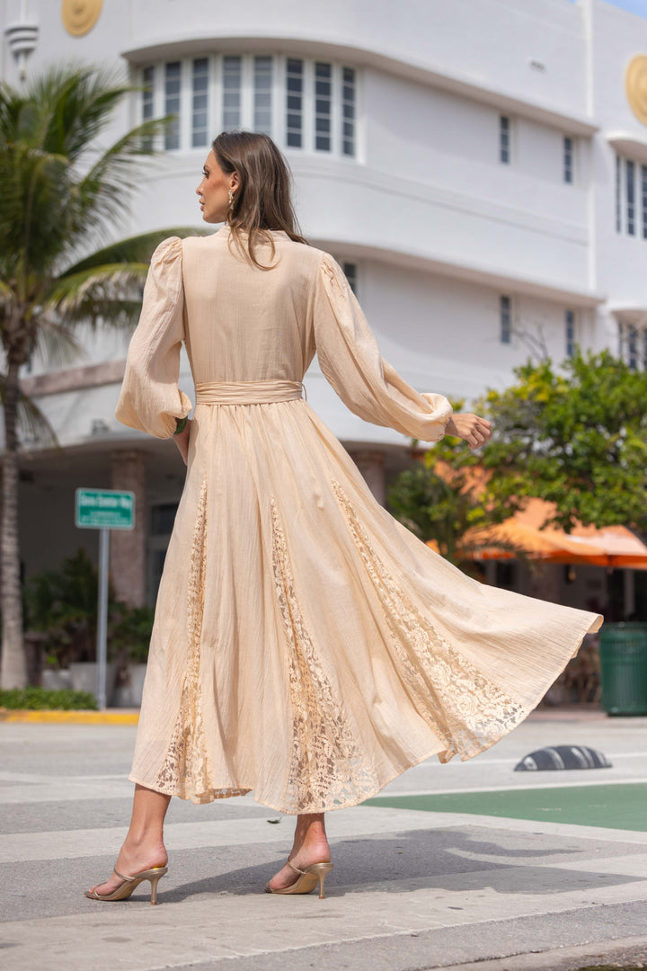 Robe Longue Ceinturée Nava - Robes