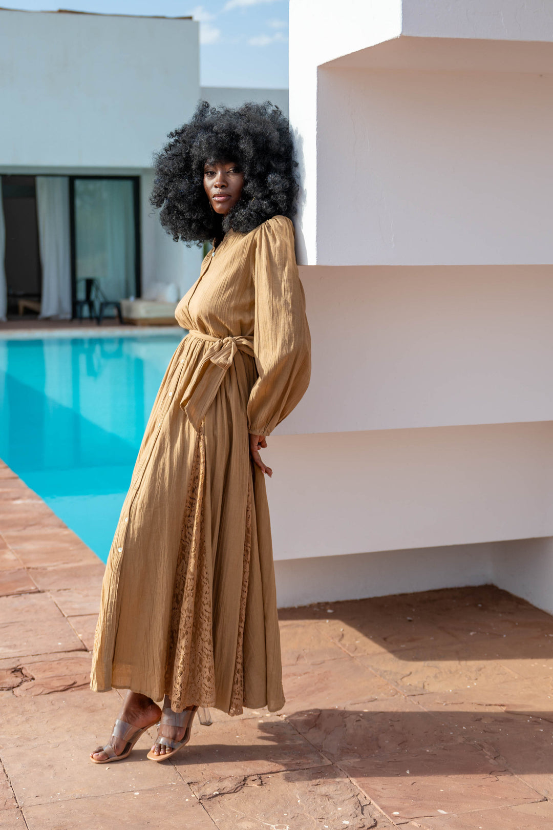 Robe Longue Ceinturée Nava - Robes