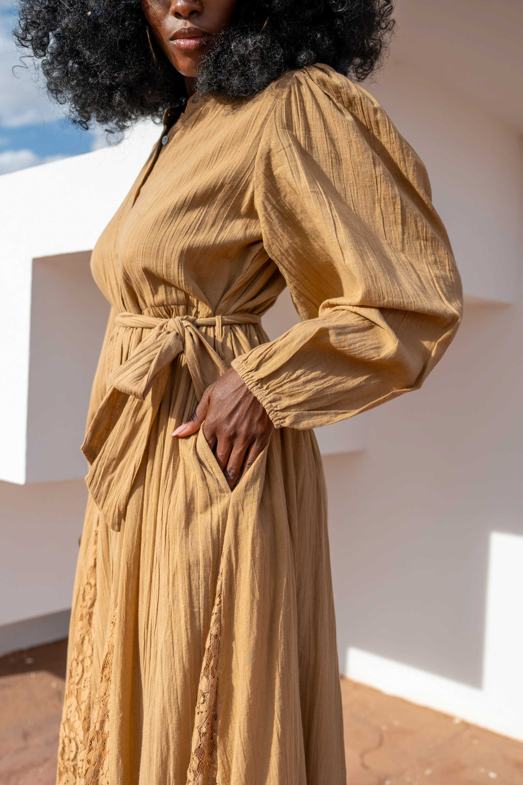 Robe Longue Ceinturée Nava - Robes