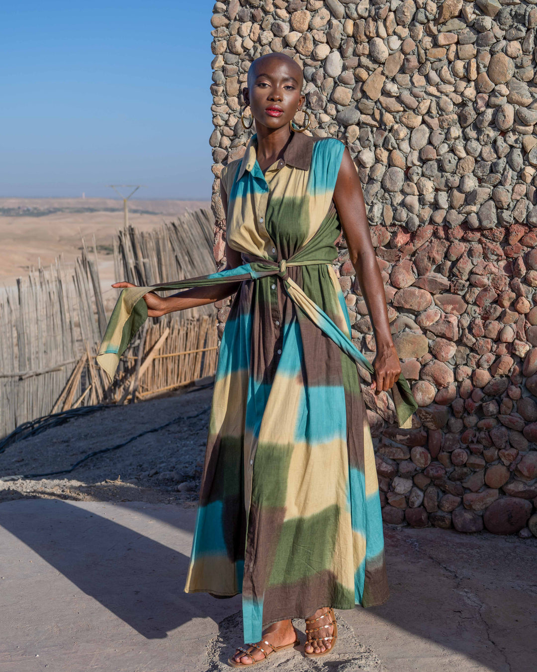 Robe Longue Chemise Ceinturée Kyani - Robes