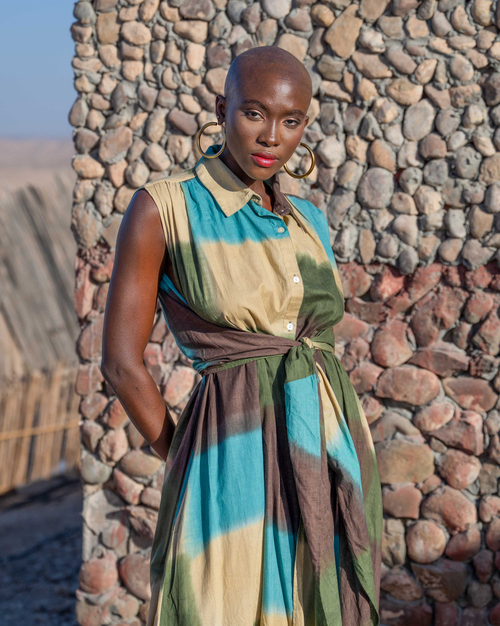 Robe Longue Chemise Ceinturée Kyani - Robes