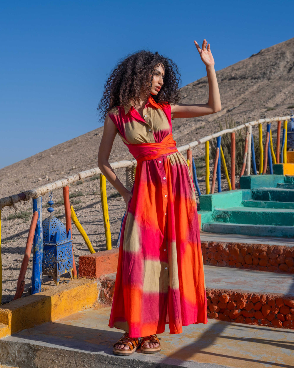 Robe Longue Chemise Ceinturée Kyani - Robes