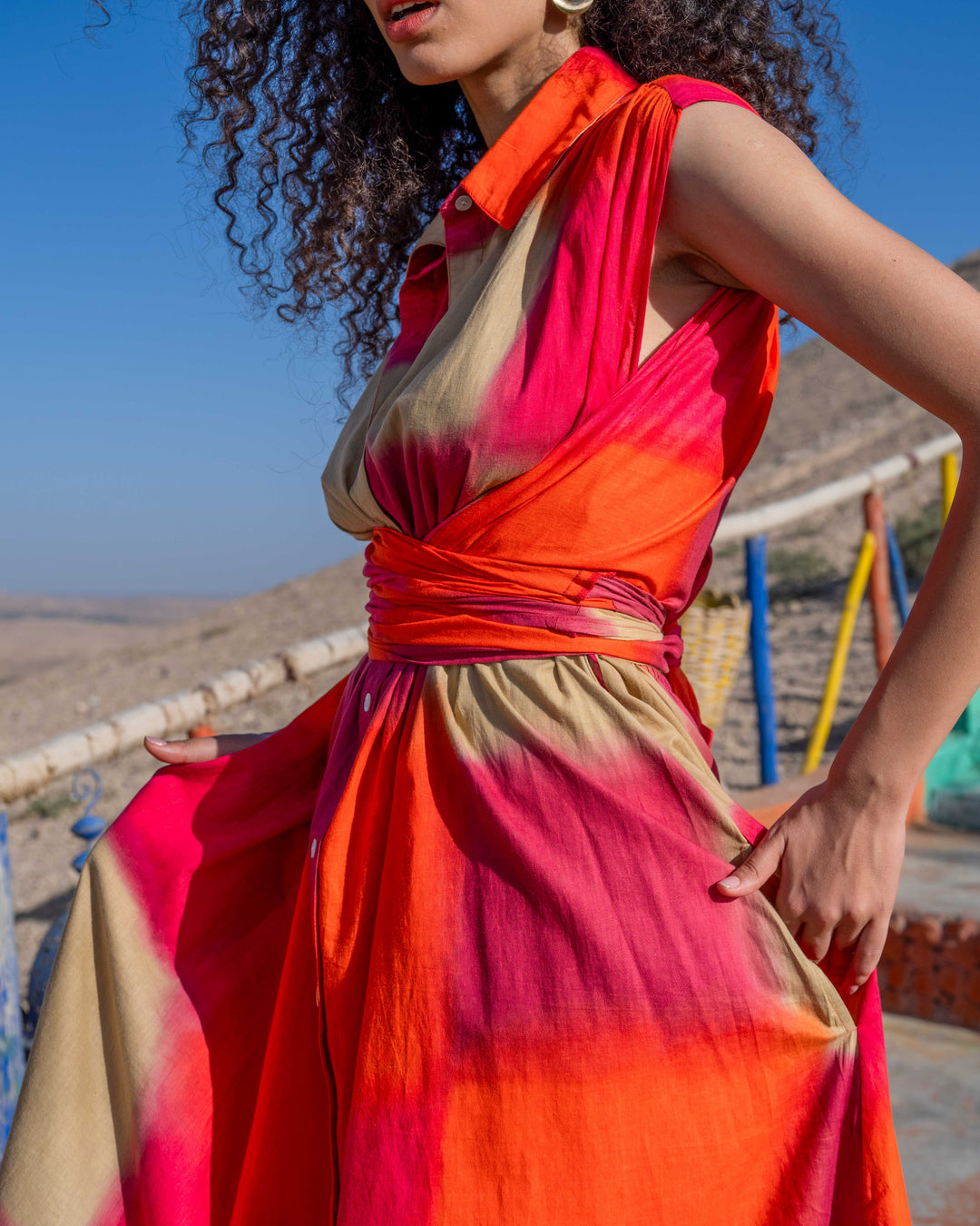Robe Longue Chemise Ceinturée Kyani - Robes