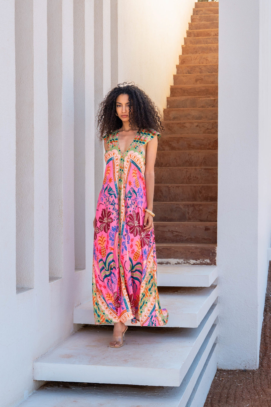 Robe longue col v Solany - Robes