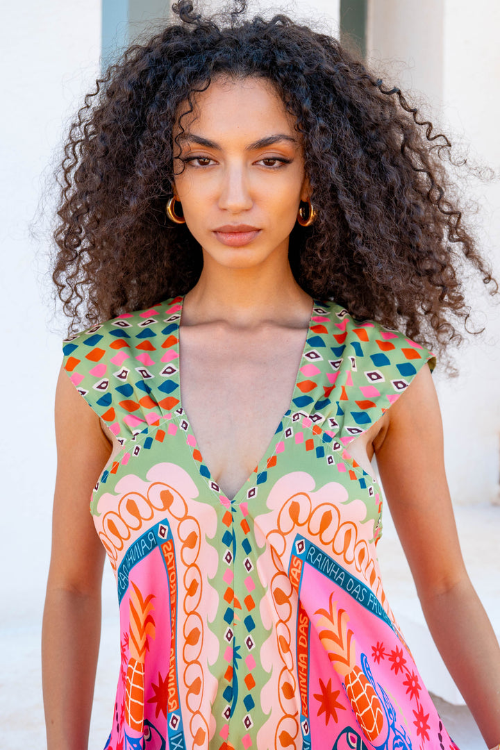 Robe longue col v Solany - Robes