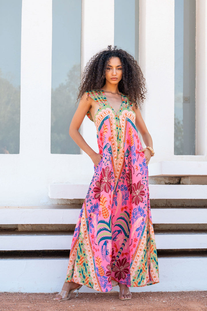 Robe longue col v Solany - Robes