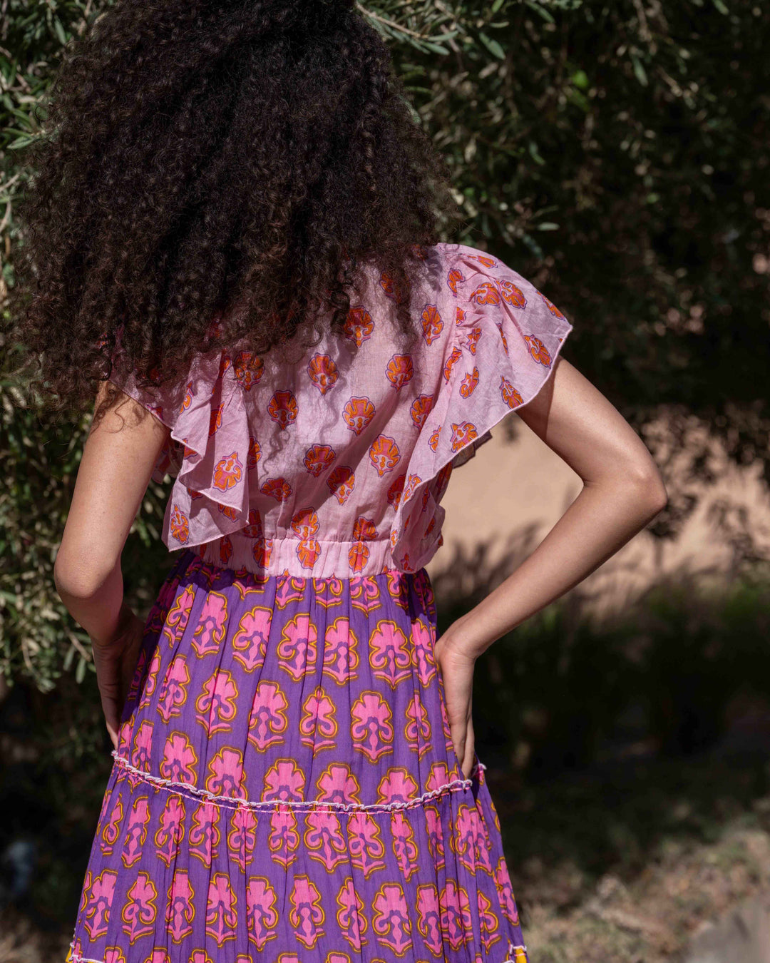 Robe Longue Décolleté V Froncé Hilton - Taille unique 34-38