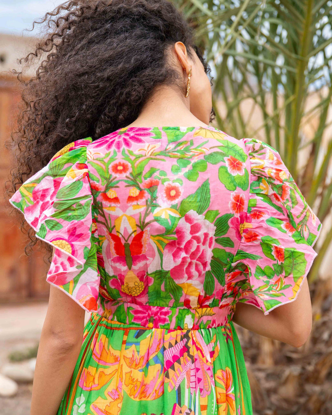 Robe Longue Décolleté V Froncé Hilton - Taille unique 34-38