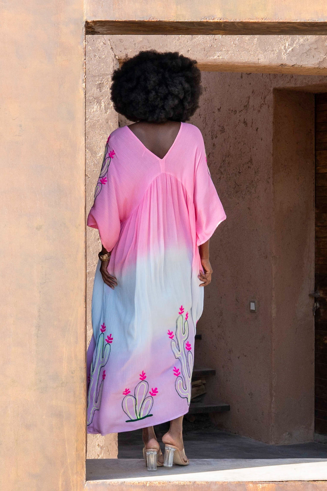 Robe Longue Dégradée Brodée Sultane - Taille unique 36-46