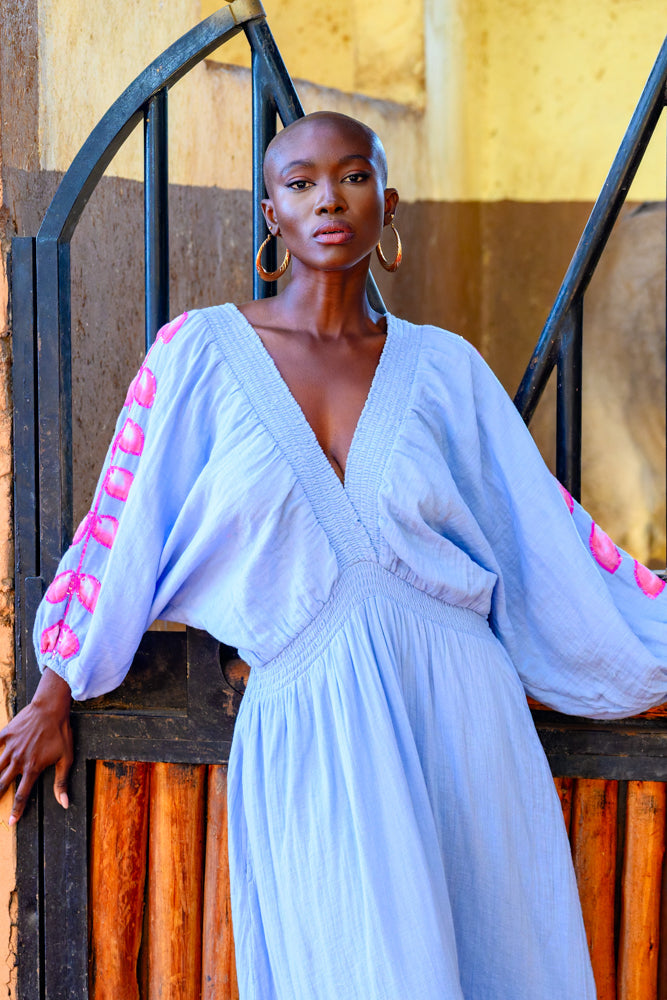 Robe longue Détails brodés Moana - Taille unique: 36 au 42