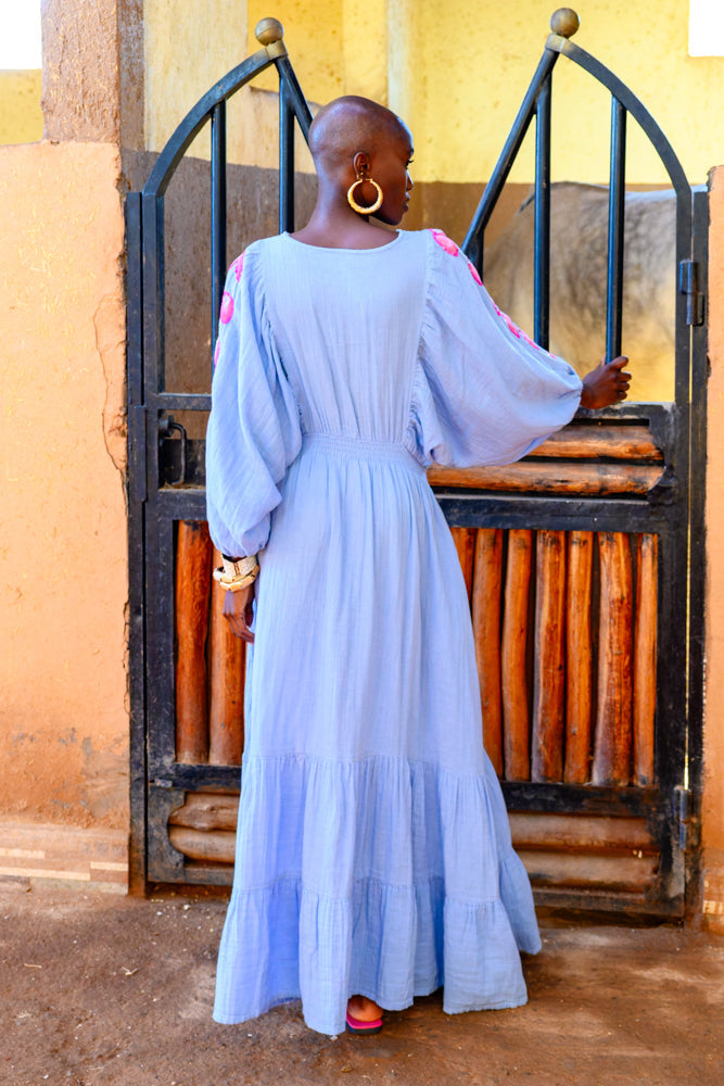 Robe longue Détails brodés Moana - Taille unique: 36 au 42