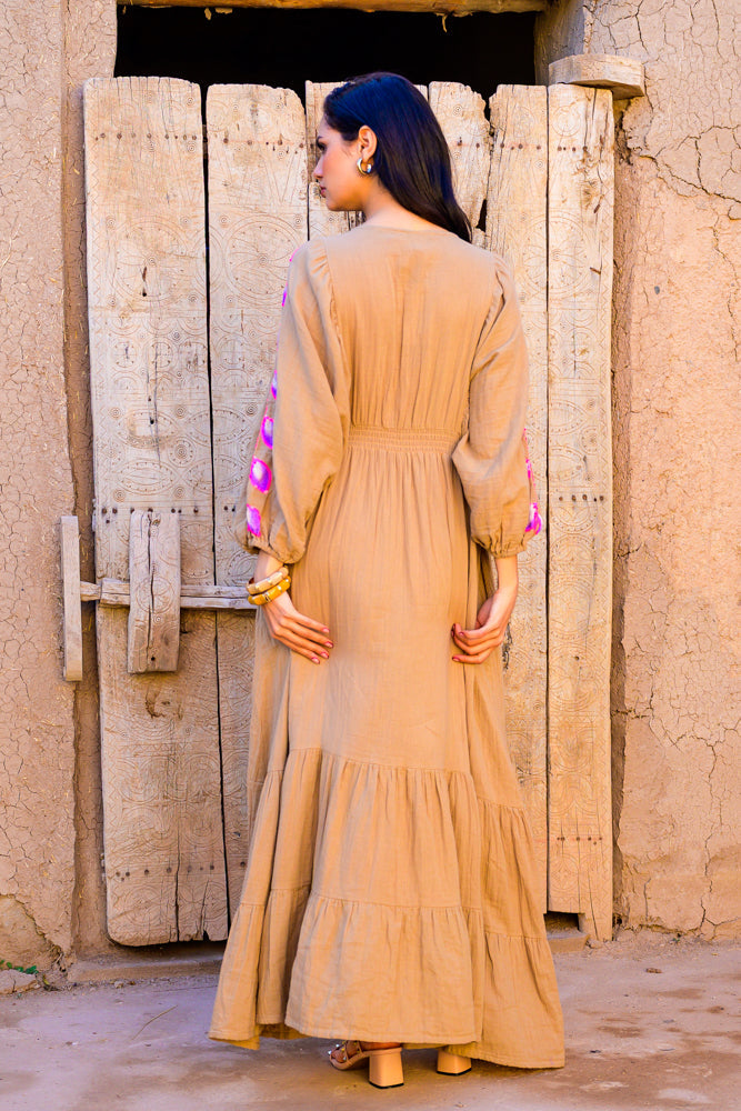 Robe longue Détails brodés Moana - Taille unique: 36 au 42