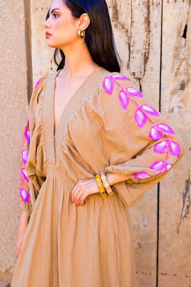 Robe longue Détails brodés Moana - Taille unique: 36 au 42