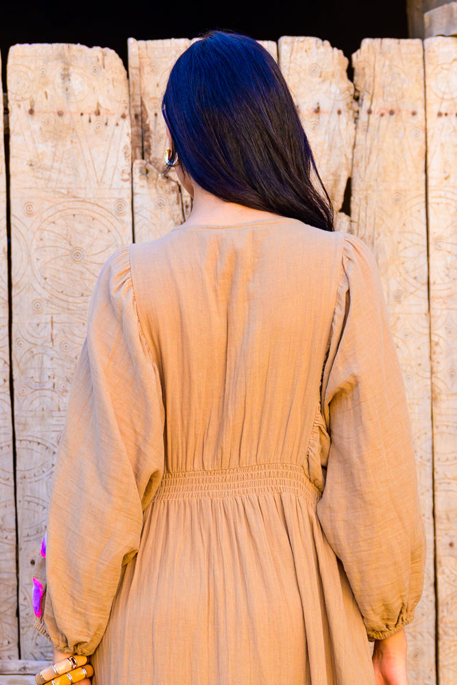 Robe longue Détails brodés Moana - Taille unique: 36 au 42