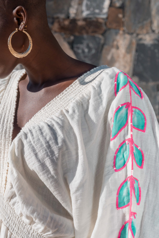 Robe longue Détails brodés Moana - Taille unique: 36 au 42