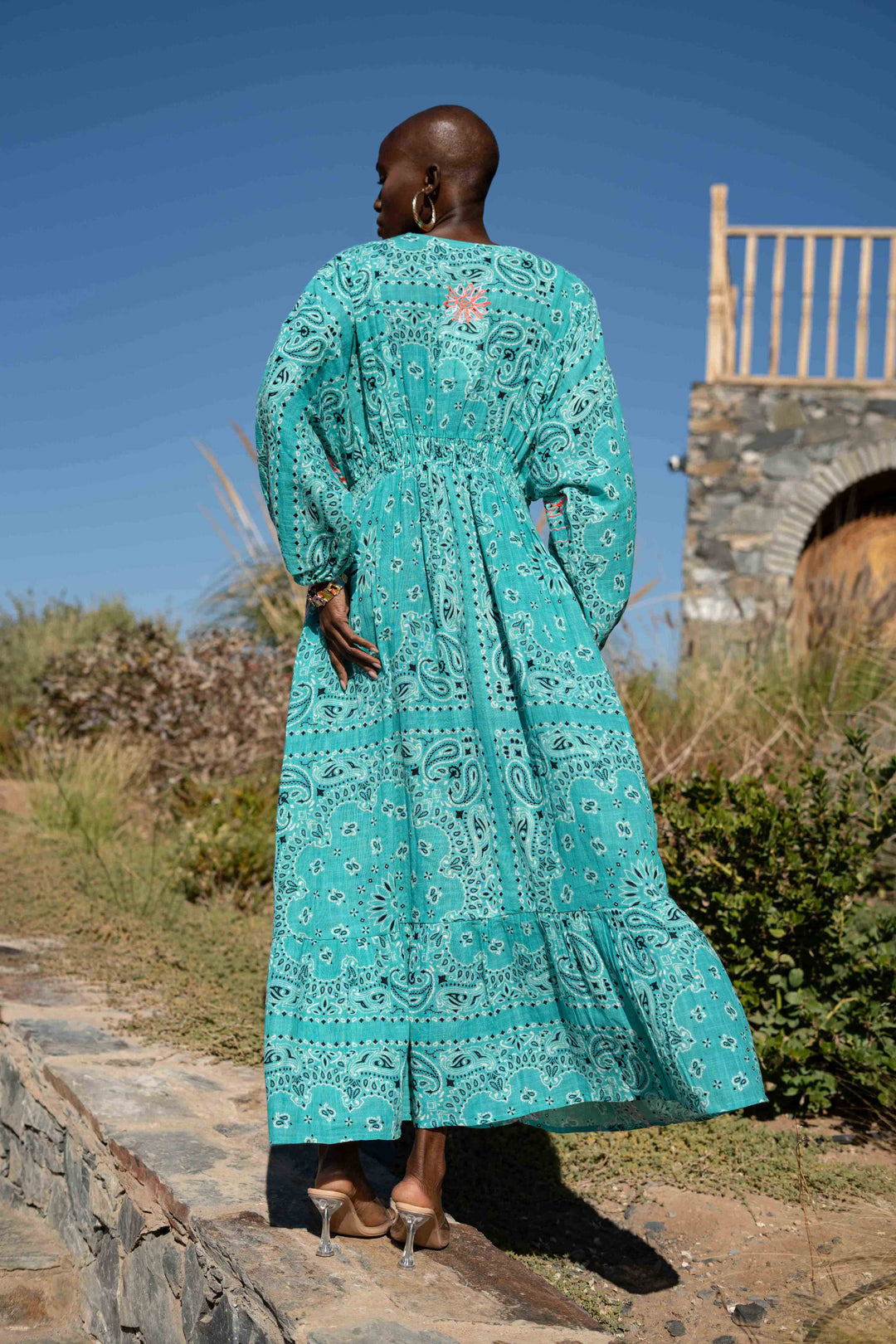 Robe Longue en Lin Col V Beky - Taille unique 36-42
