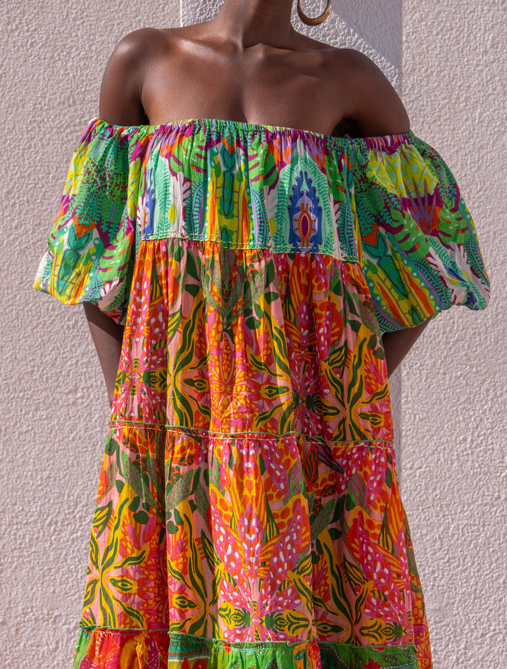 Robe Longue Encolure Bardot Riona - Taille unique 36-50