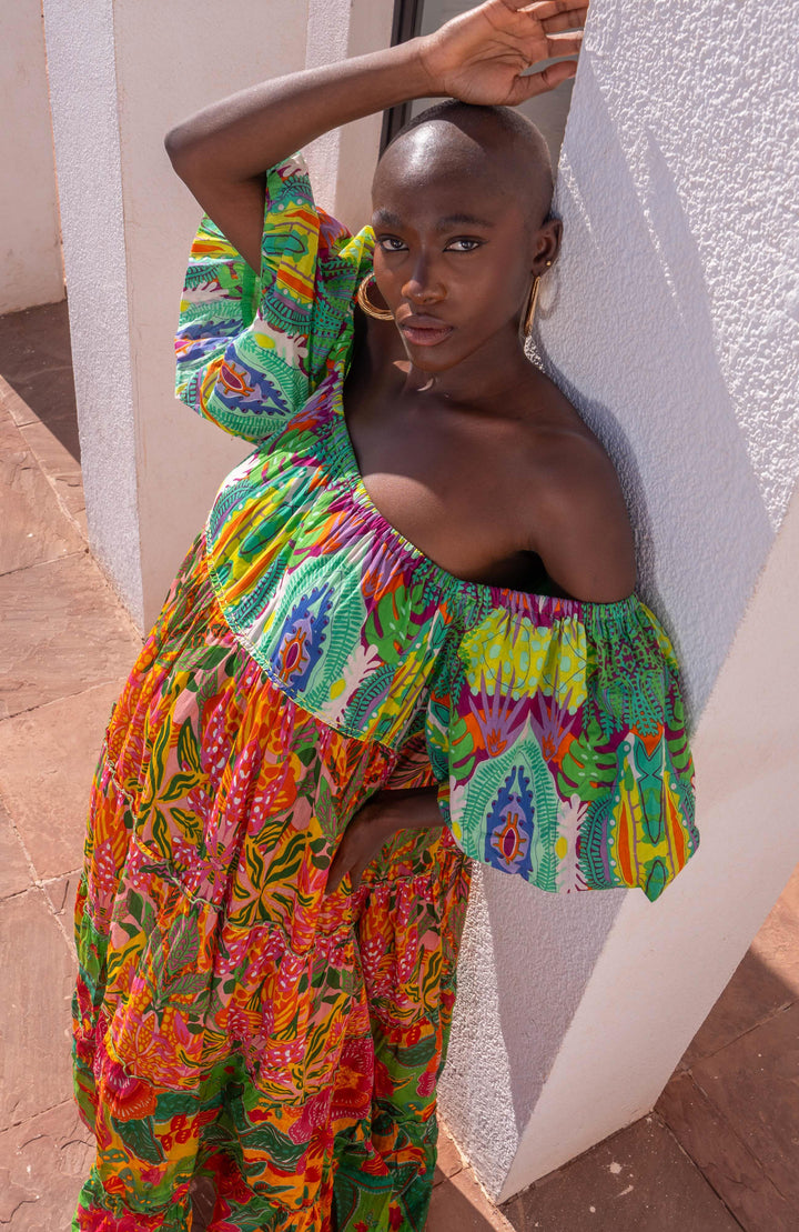 Robe Longue Encolure Bardot Riona - Taille unique 36-50