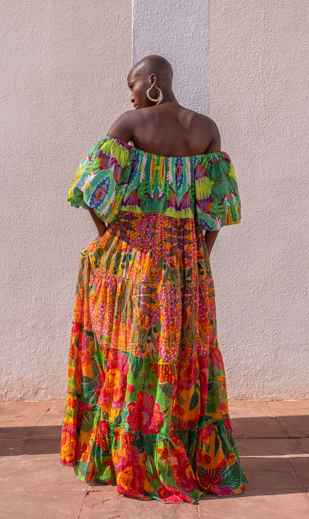 Robe Longue Encolure Bardot Riona - Taille unique 36-50