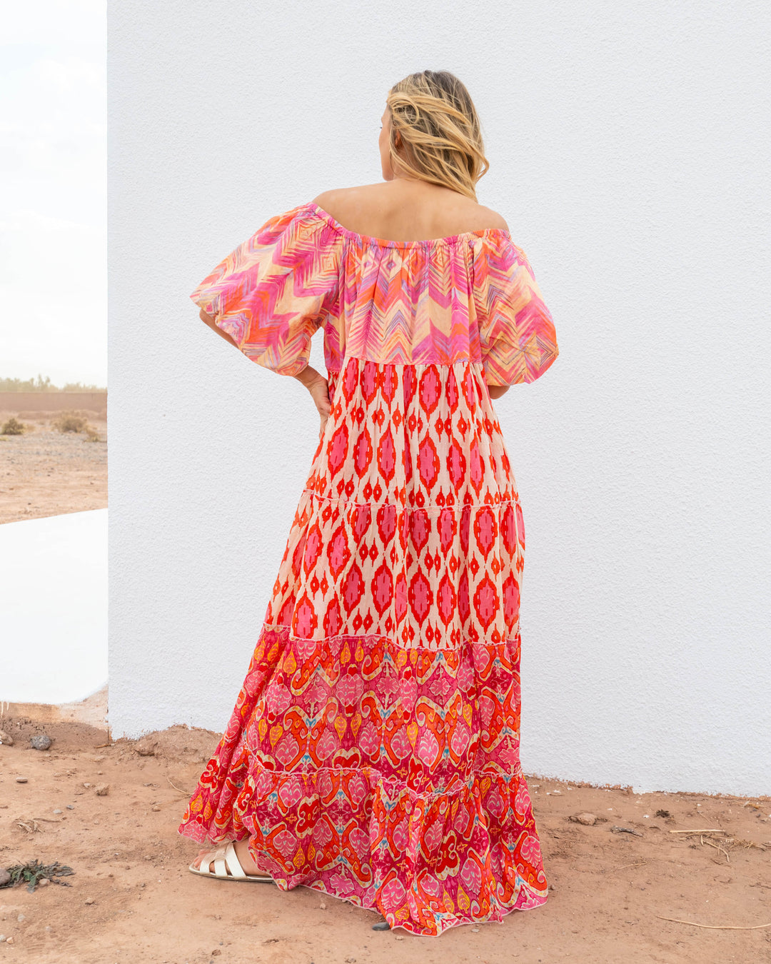 Robe Longue Encolure Bardot Riona - Taille unique 36-50