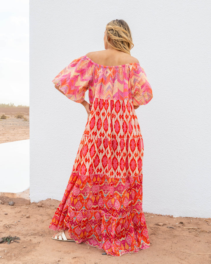 Robe Longue Encolure Bardot Riona - Taille unique 36-50