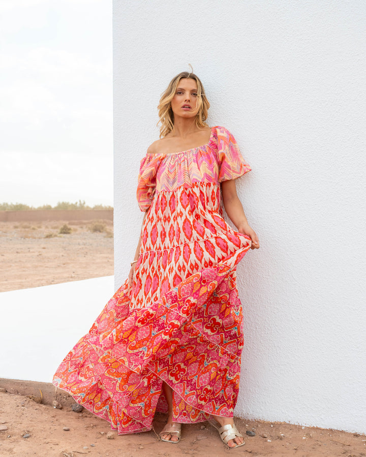 Robe Longue Encolure Bardot Riona - Taille unique 36-50