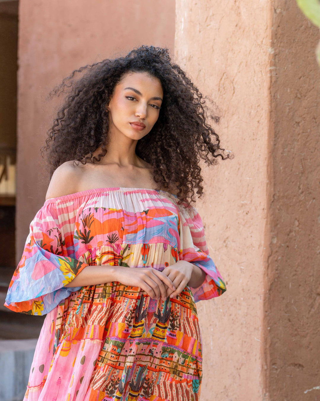 Robe Longue Encolure Bardot Riona - Taille unique 36-50