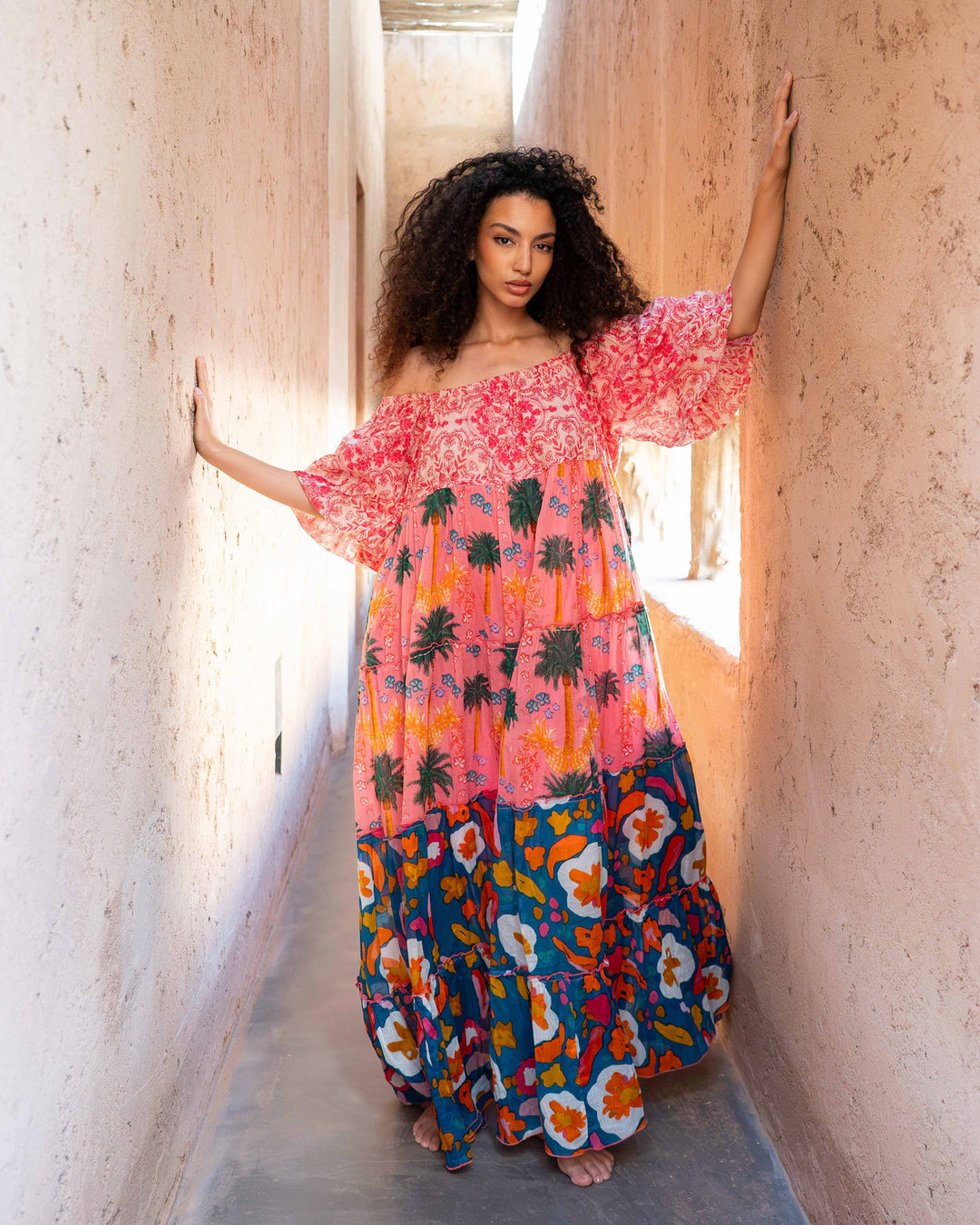 Robe Longue Encolure Bardot Riona - Taille unique 36-50