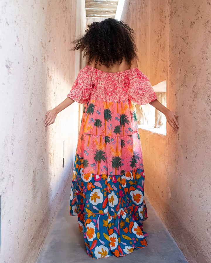 Robe Longue Encolure Bardot Riona - Taille unique 36-50