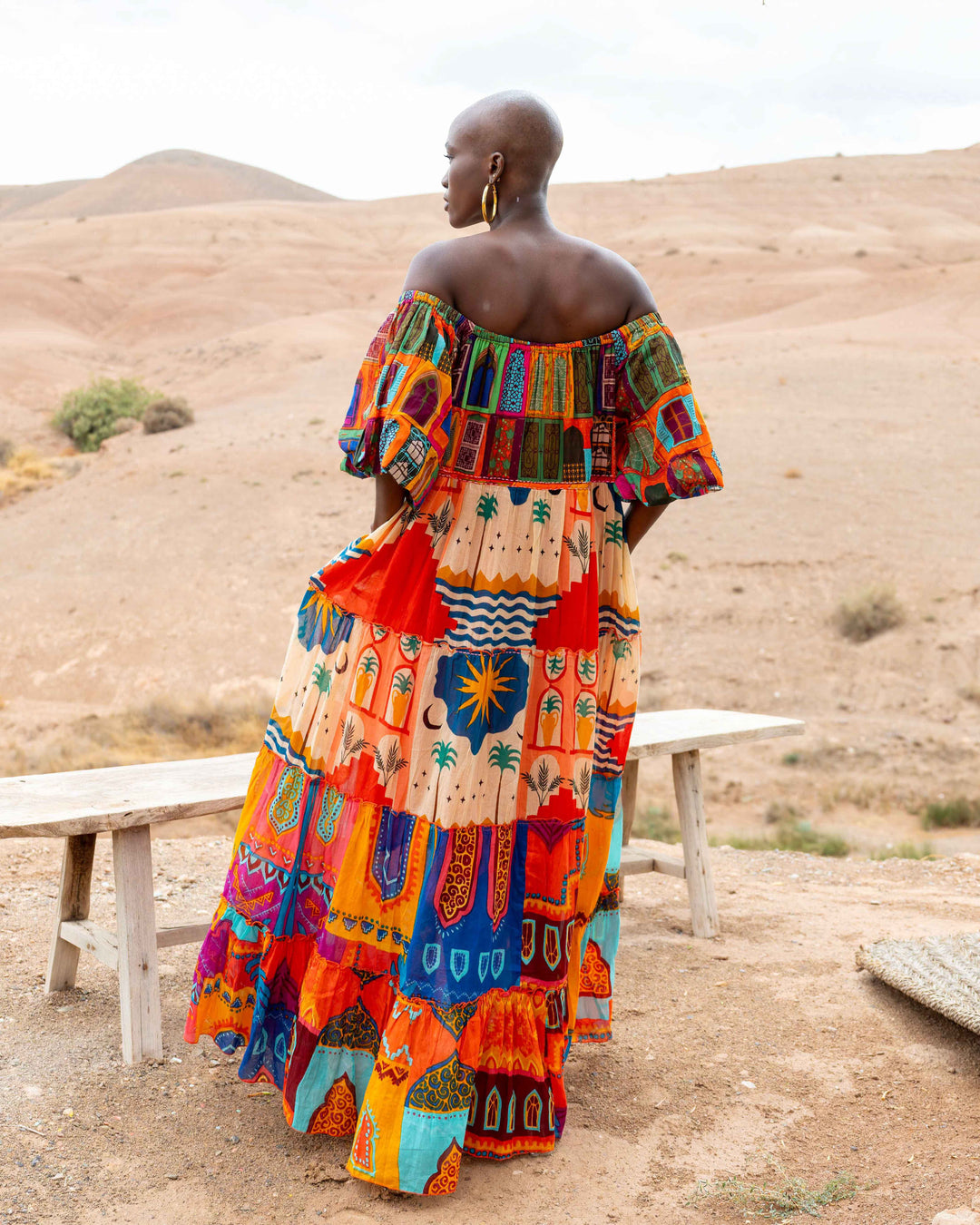 Robe Longue Encolure Bardot Riona - Taille unique 36-50