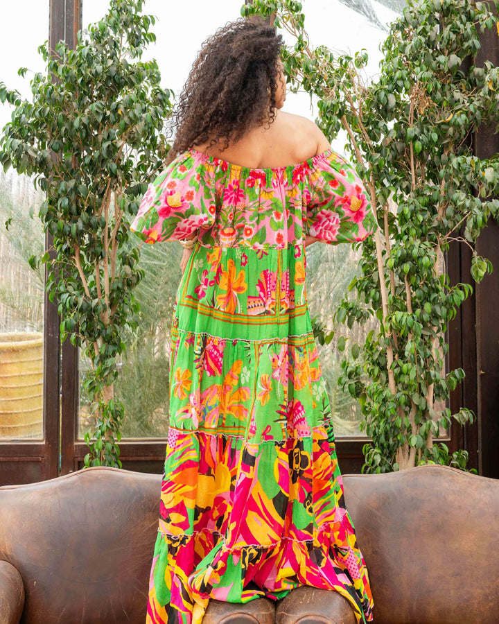 Robe Longue Encolure Bardot Riona - Taille unique 36-50