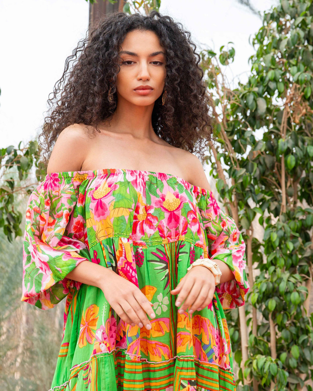 Robe Longue Encolure Bardot Riona - Taille unique 36-50