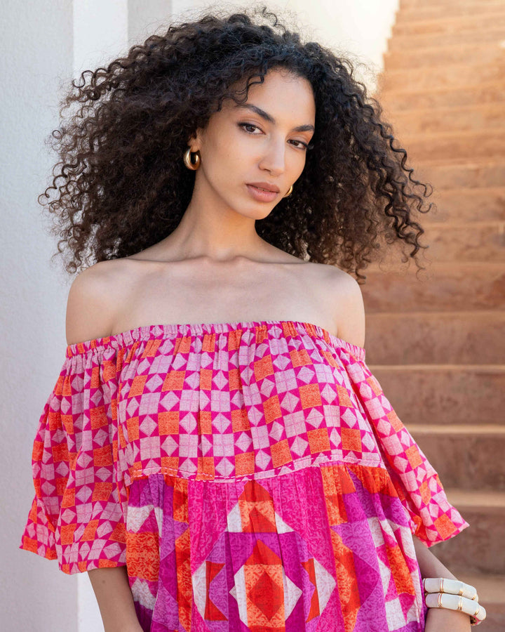 Robe Longue Encolure Bardot Riona - Taille unique 36-50