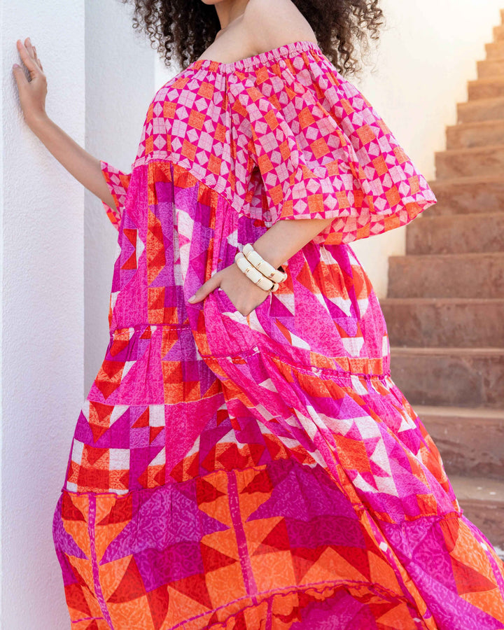 Robe Longue Encolure Bardot Riona - Taille unique 36-50