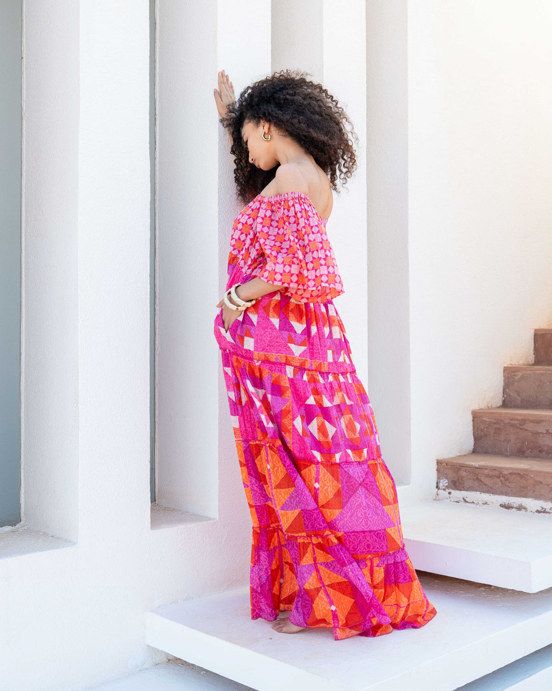 Robe Longue Encolure Bardot Riona - Taille unique 36-50