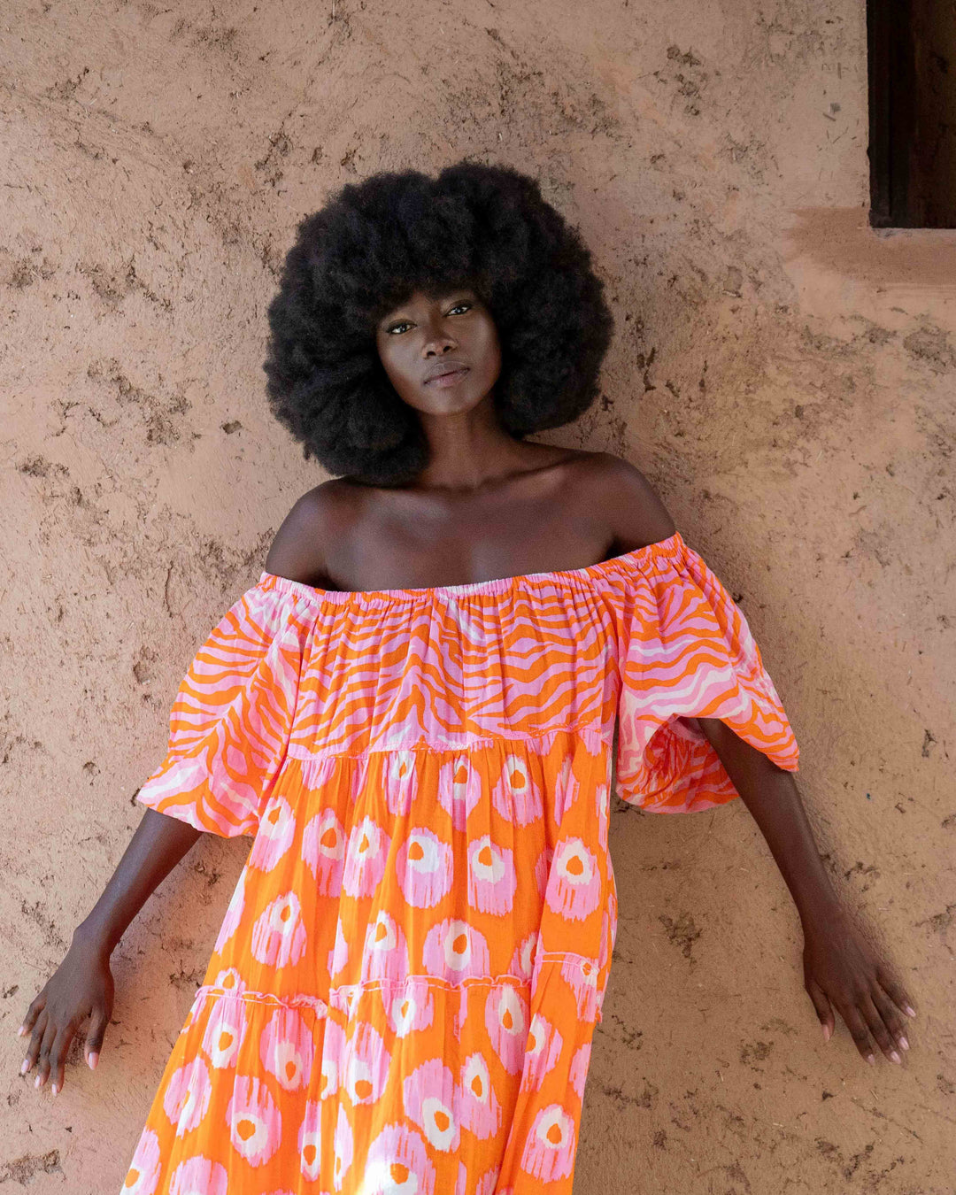 Robe Longue Encolure Bardot Riona - Taille unique 36-50