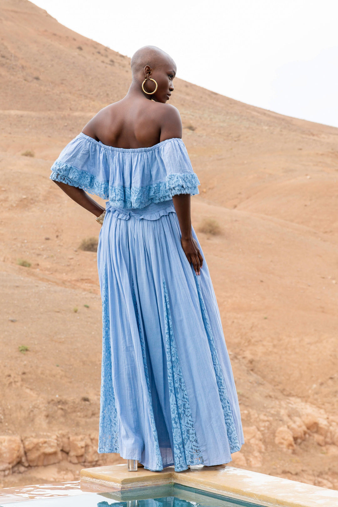 Robe Longue Épaules Dénudées Notche - Taille unique 36-44