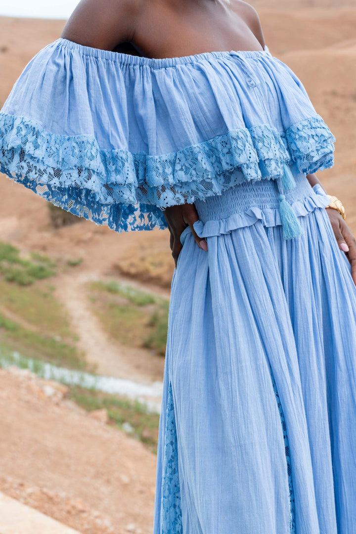 Robe Longue Épaules Dénudées Notche - Taille unique 36-44