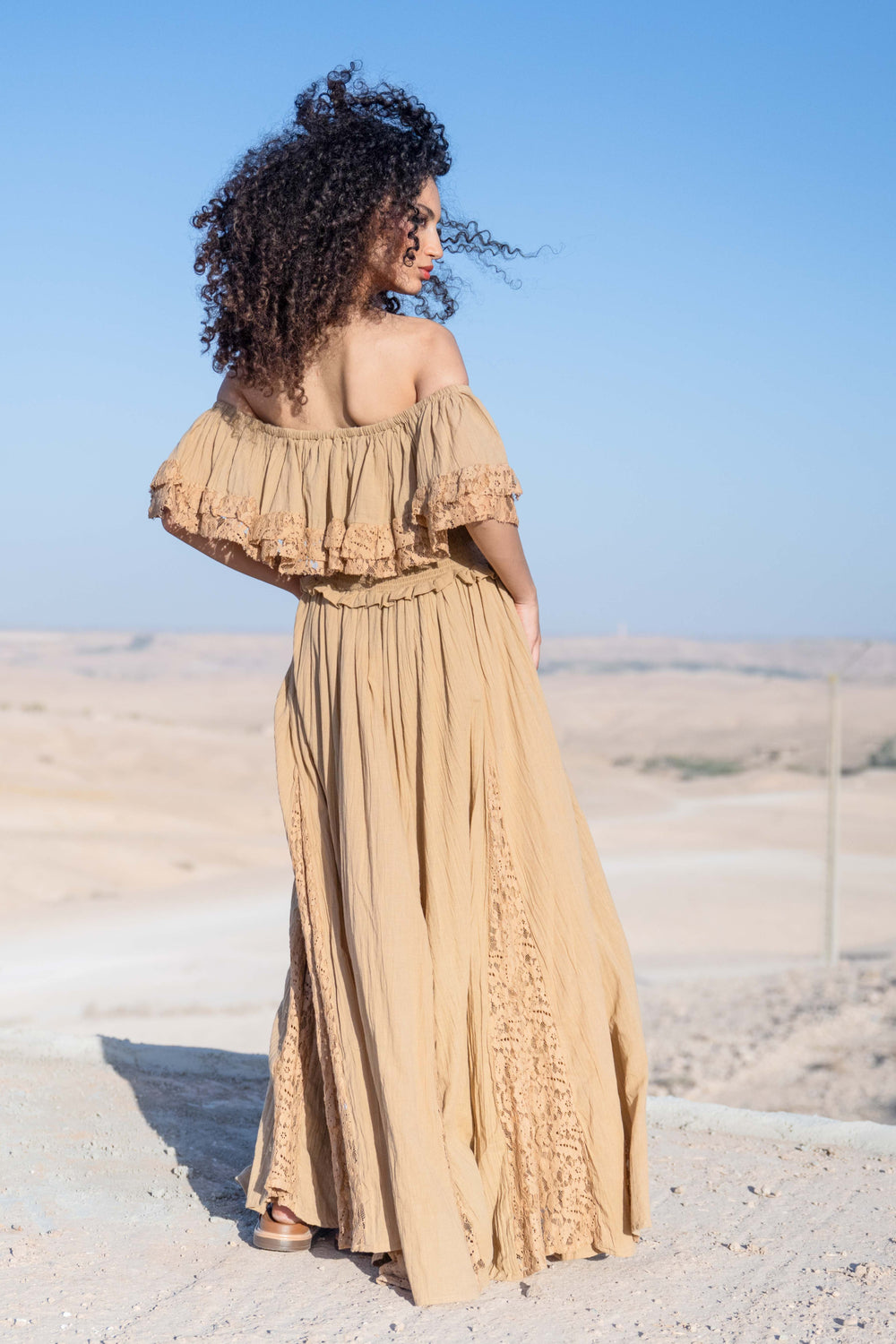 Robe Longue Épaules Dénudées Notche - Taille unique 36-44