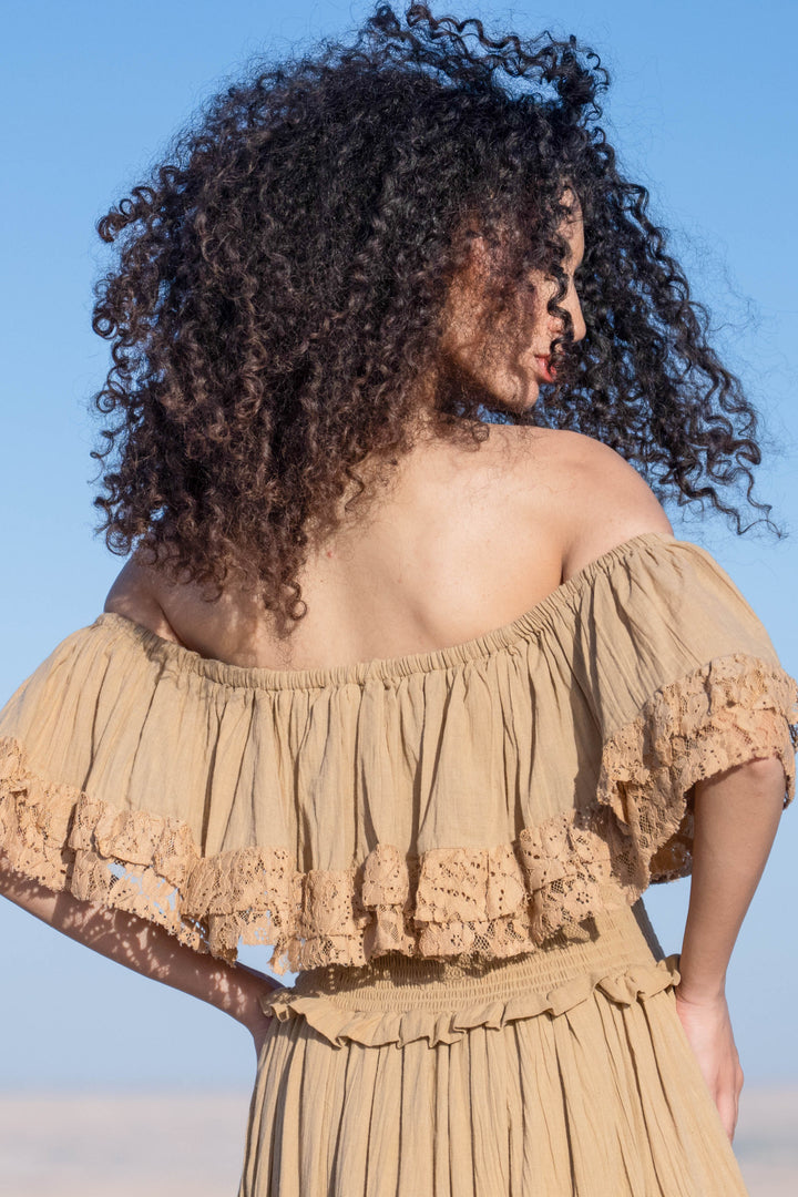 Robe Longue Épaules Dénudées Notche - Taille unique 36-44