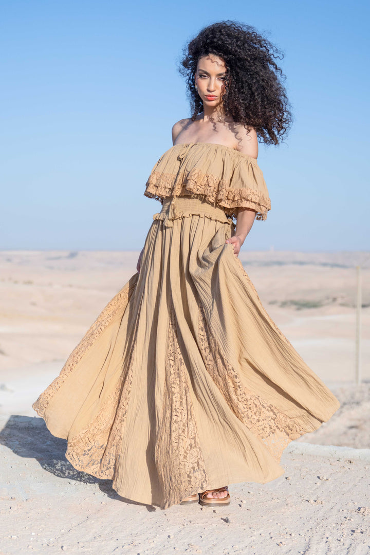 Robe Longue Épaules Dénudées Notche - Taille unique 36-44