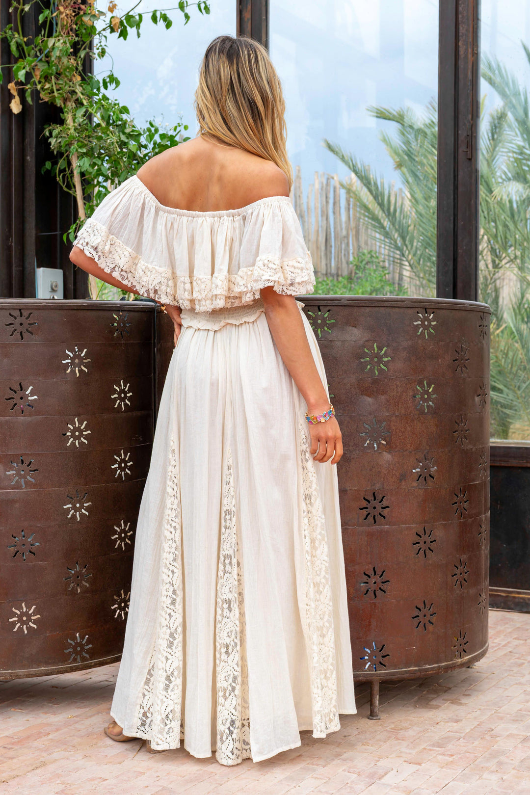 Robe Longue Épaules Dénudées Notche - Taille unique 36-44