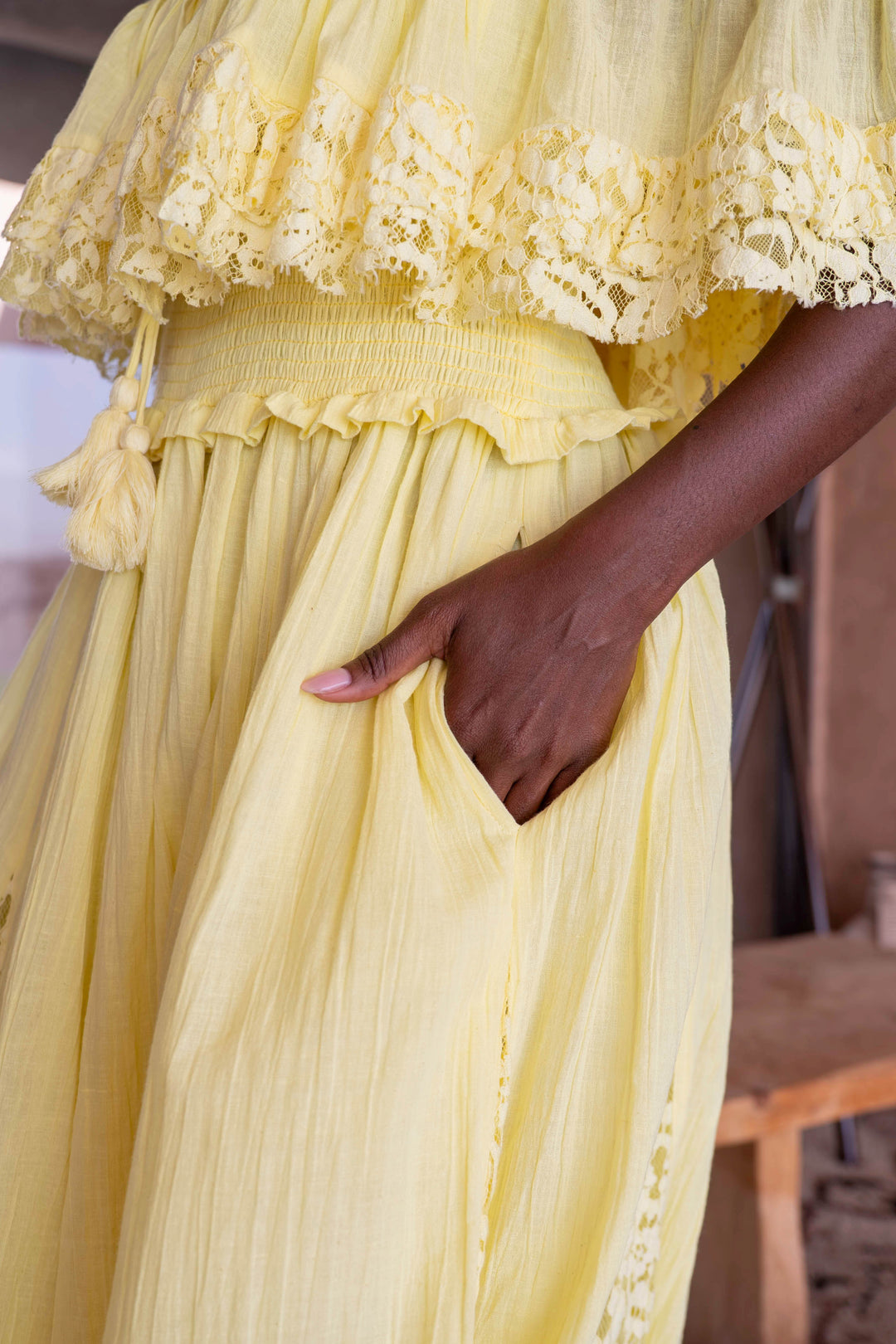 Robe Longue Épaules Dénudées Notche - Taille unique 36-44