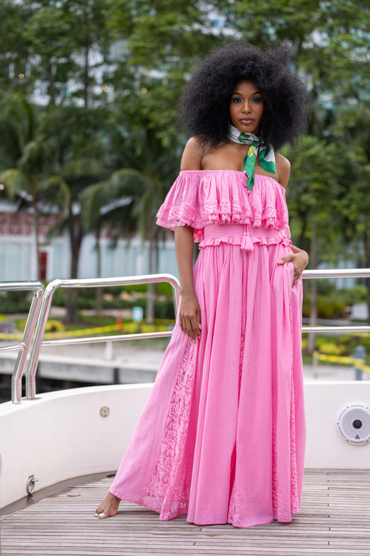 Robe Longue Épaules Dénudées Notche - Taille unique 36-44