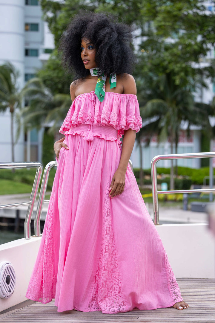 Robe Longue Épaules Dénudées Notche - Taille unique 36-44