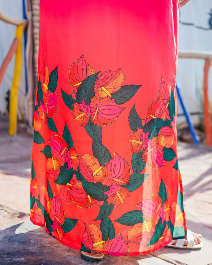 Robe Longue Fluide à Liens Somba - Robes