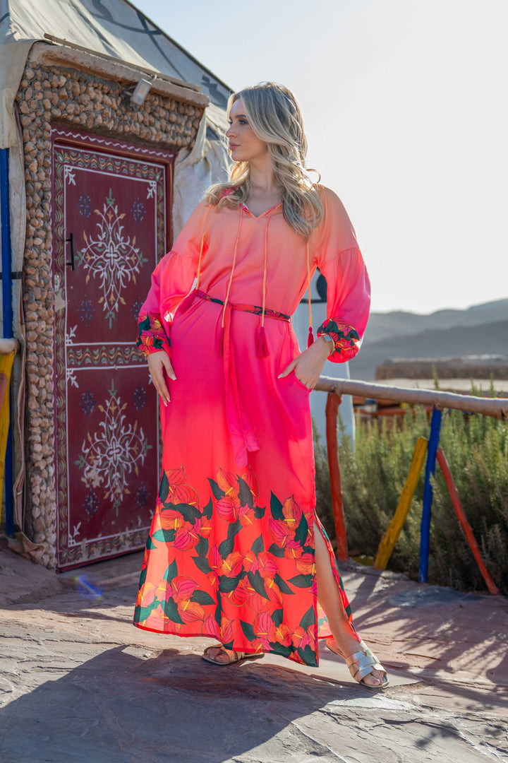 Robe Longue Fluide à Liens Somba - Robes